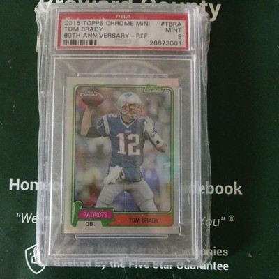2015 TOPPS CHROME MINI TOM BRADY 60TH ANNIVERSARY REFRACTOR 30/50 PSA 9 MINT