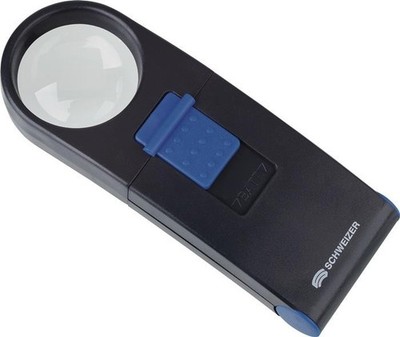 Schweizer Handleuchtlupe Basic-Line Vergr.8x LED Linsen-D.35mm LED Lampe