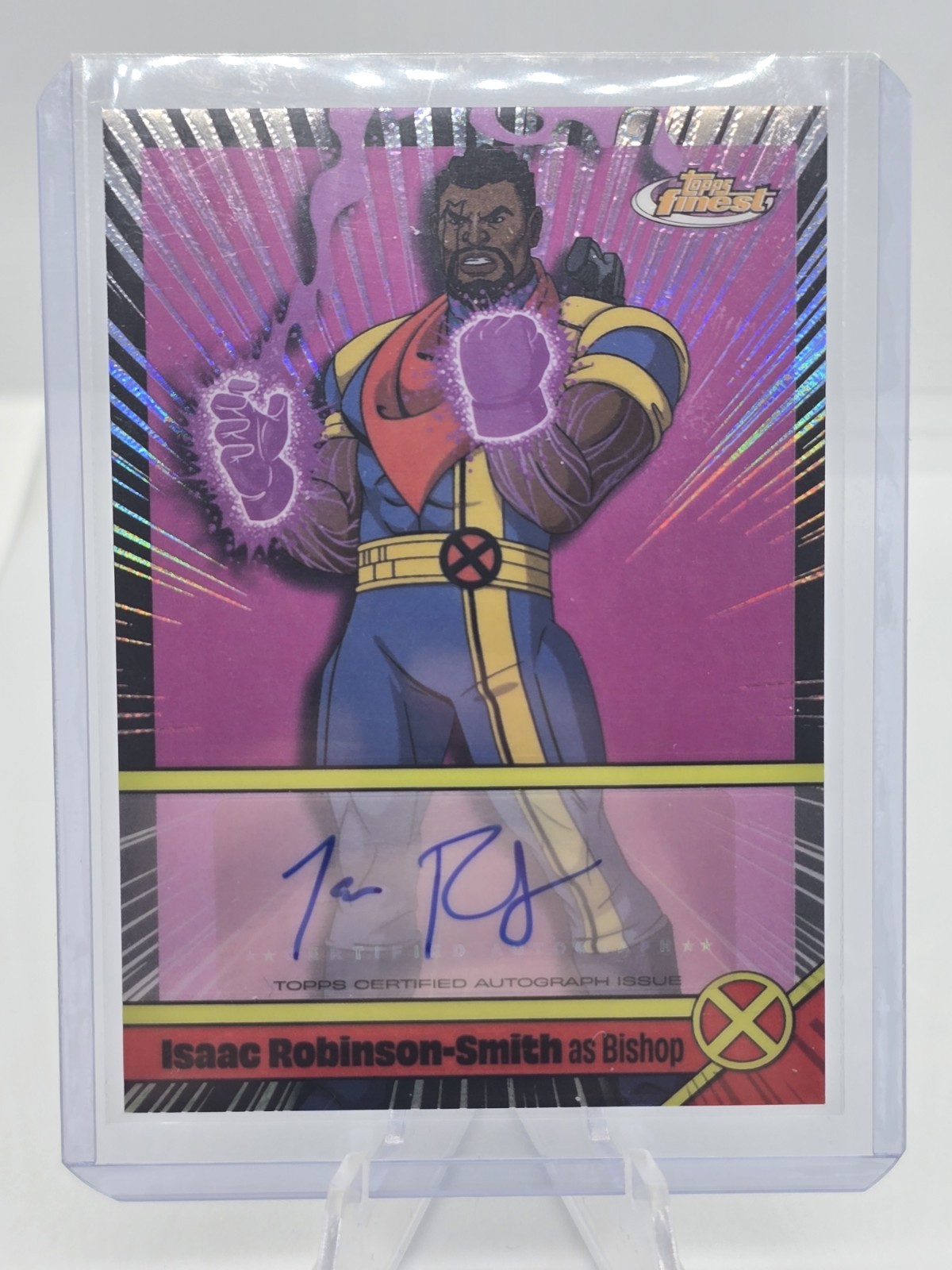 2025 Topps Finest X-Men '97 Issac Robinson-Smith voice actor Bishop Auto .