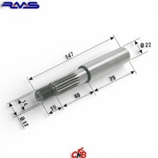 ASSE ALBERO RUOTA POSTERIORE PER MINARELLI APRILIA MALAGUTI MBK YAMAHA 50cc