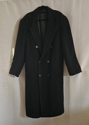Vintage HUGO BOSS Wool Coat In Black 1991