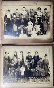 Rare Antique Ottoman Era Cabinet Photos Group Portrait Armed Soldier Boy Pistol