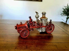 Vintage 1920s Hubley Cast Iron Auto Transitional Christie Fire Pumper Truck 