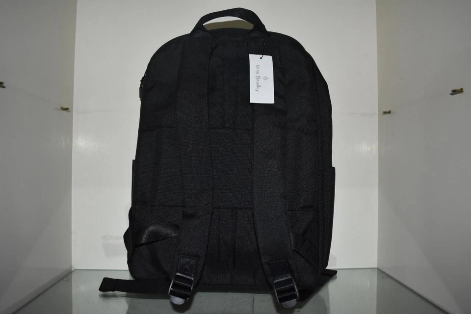 Mochila grande Vera Bradley Essential 39389-481 de lona negra nueva con etiquetas Foto 4 de 4