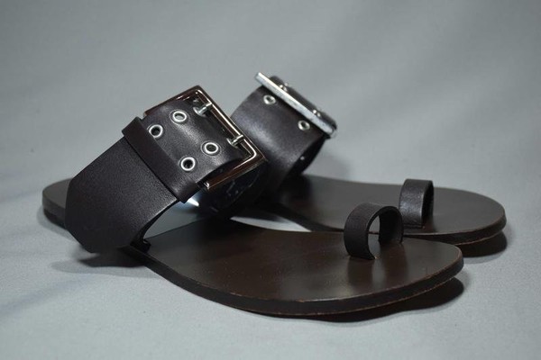 Women Heschung Sandals Brown Leather 40