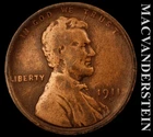 1911-S Lincoln Wheat Cent- Semi Key Better Date- No Reserve #K267