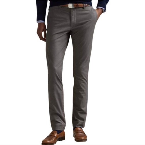 Pantalones chinos Polo Ralph Lauren para hombre grandes y altos elásticos calce clásico grises 38T 36 - Imagen 1 de 12