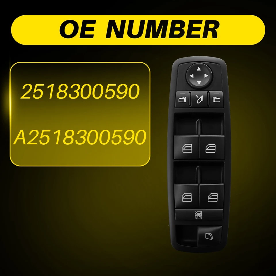 Interruptor de ventana eléctrica Driver Master para Mercedes-Benz GL350 GL550 GL450 2518300590 Foto 3 de 4