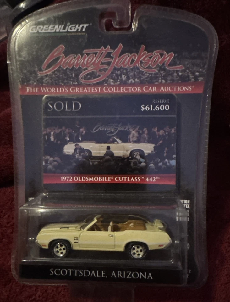 (JL-1) 1/64 Greenlight 1972 Barrett Jackson Oldsmobile Cutlas 442 - Image 2 of 4