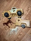 Vintage 1979 Tonka Buckin' Bronco Pick-Up Truck w/ Horse Trailer Tan #812562
