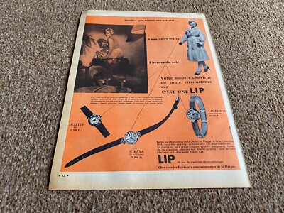 VBK37 1960'S FRENCH ADVERT 11X8 LIP WATCHES SUZETTE. LAURENCE. SORAYA