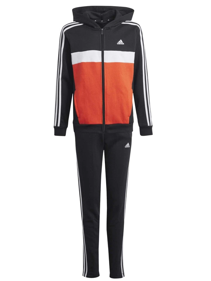 Adidas Sudadera Con Capucha Junior Tiberio 3 Stripes - Color: Negro/Rojo/Blanco - Imagen 2 de 4