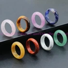 Mens Womens Natural Genuine Real Multicolor Gemstone Band Ring Size 18-19mm AAA