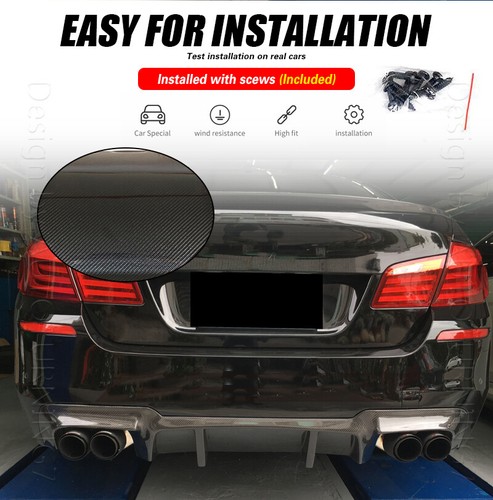 Real Carbon Rear Bumper Lip Diffuser for BMW F10 535i 530i 550i M-Sport 2011-16 - Picture 7 of 18