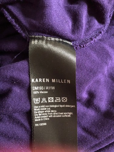 Karen Millen Purple Draped Ruched Dress UK 10 Fitted Stretch Steampunk - Picture 9 of 9