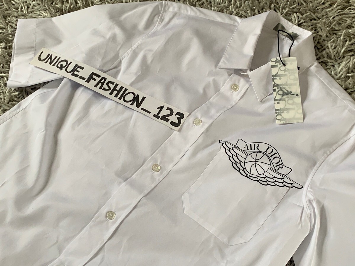 CHRISTIAN DIOR X AIR JORDAN1 40 SHORT SLEEVE BUTTON UP WORK SHIRT