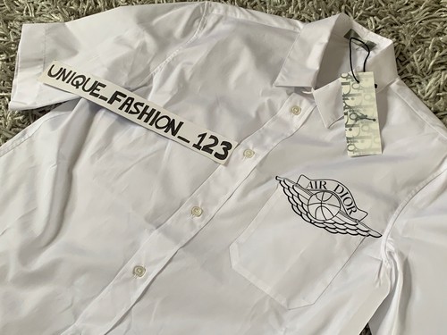 Christian Dior X Air Jordan 1 37 Mangas Cortas Botones Camisa De Trabajo  Alta Baja 1 XXS | eBay