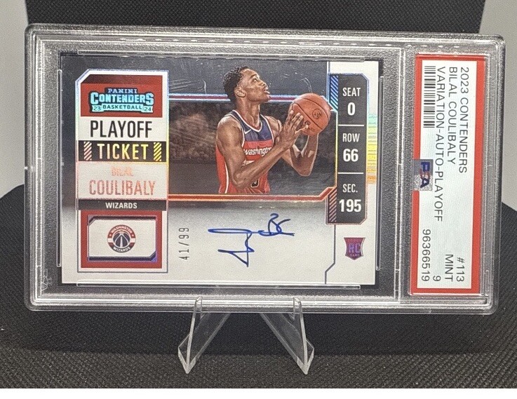 2023-24 Panini Contenders BILAL COULIBALY  Playoff Ticket Auto /99 RC Wizards