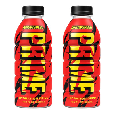 Prime Hydration IShowSpeed Limited Edition x 2 Bottles 16.9 FL OZ - Logan Paul