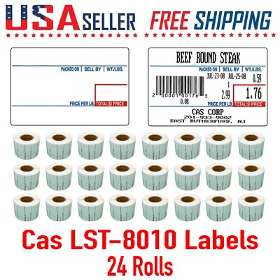 CAS LST-8010 Printing Scale Label, 58 x 40 mm, UPC x 24 Rolls