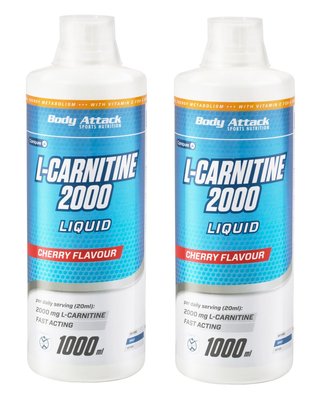 (EUR 26,09/L) Doppelpack Body Attack L-Carnitine Liquid 2000 2 x 1000ml