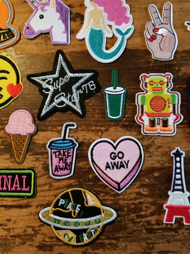 Patches Lot of 30 Total Iron-On New Patch Fashion Embroidered Never Used - Picture 10 of 11