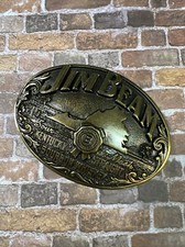 1993 JIM BEAM Kentucky Straight Bourbon Whiskey Brass Ltd Ed BELT BUCKLE-USA