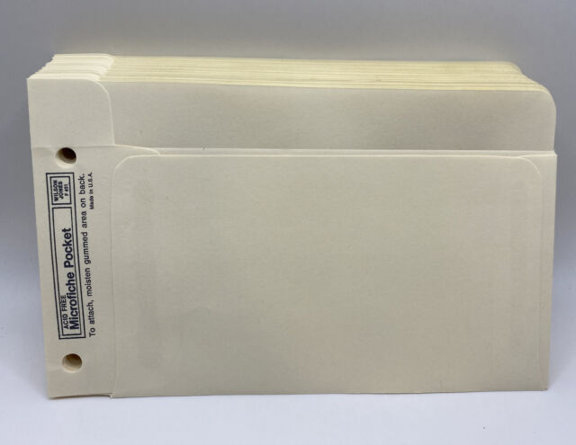 Wilson Jones F451 ACID FREE Microfiche Pockets 7" x 4" 2 Hole Lot of 50 NEW USA