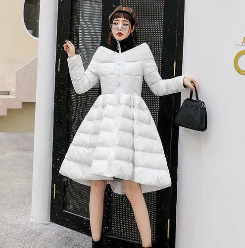 Elegante chaqueta de invierno para mujer línea A abrigo de algodón ajustado Outwear - Imagen 3 de 14