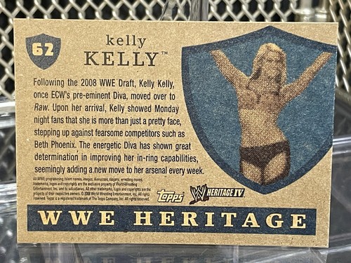 2008 Topps Heritage WWE Kelly Kelly Wrestling Card #62 Flames Diva Barbie Blank - Picture 6 of 6