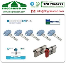 CILINDRO EUROPEO DI SICUREZZA MOTTURA C28 PLUS FRIZIONATO 5 CHIAVI VARIE MISURE