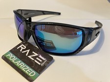 RAZE Eyewear Sunglasses Sonar Polarized Gray Frame Blue Mirror Smoke 28244
