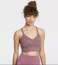Womens Sports Bra Size M JoyLab Rose Strappy Longline Brushed Jersey