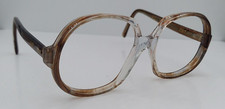 Vintage Ao Safety C4400 Brown Oval Horn-Rimmed Sunglasses USA FRAMES ONLY