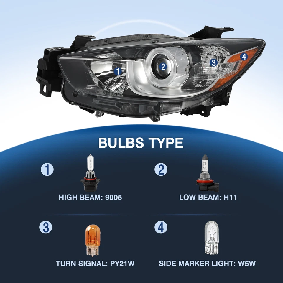 Par de luces halógenas de fábrica izquierda+derecha para Mazda CX-5 CX5 2013 2014 2015 2016 Foto 2 de 4