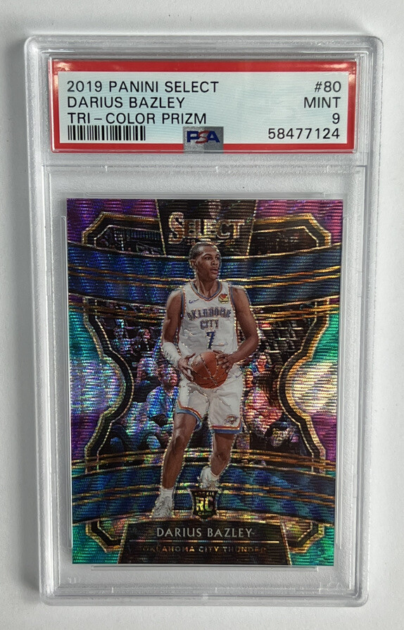 2019-20 Panini Select Darius Bazley RC Rookie PSA 9 Tri Color Prizm POP 20 #80!