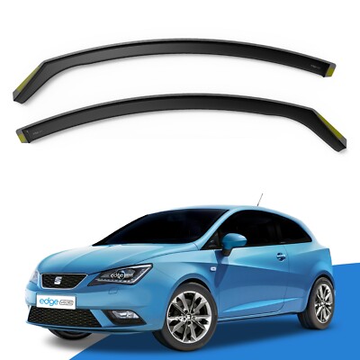 SEAT IBIZA MK4 6J 2008-2017 3 Door Coupe Wind Deflectors 2pc Edgevisors Tinted