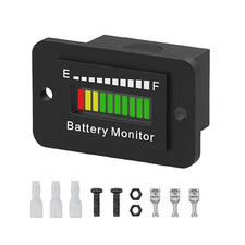 LED Battery Level Indicator, Universal Golf Cart Battery Meter Support 12V 24V 3
