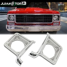 Fit For 1973-1978 Chevy GMC C/K Pickup Truck Silver Headlight Trim Bezel Pair 