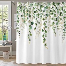 kampdream Green Eucalyptus Leaves Shower 72"W x 72"L Pack of 1 Green3