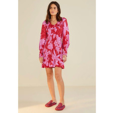 Farm Rio Living Nature Burgundy Long Sleeve Mini Dress Size M NEW