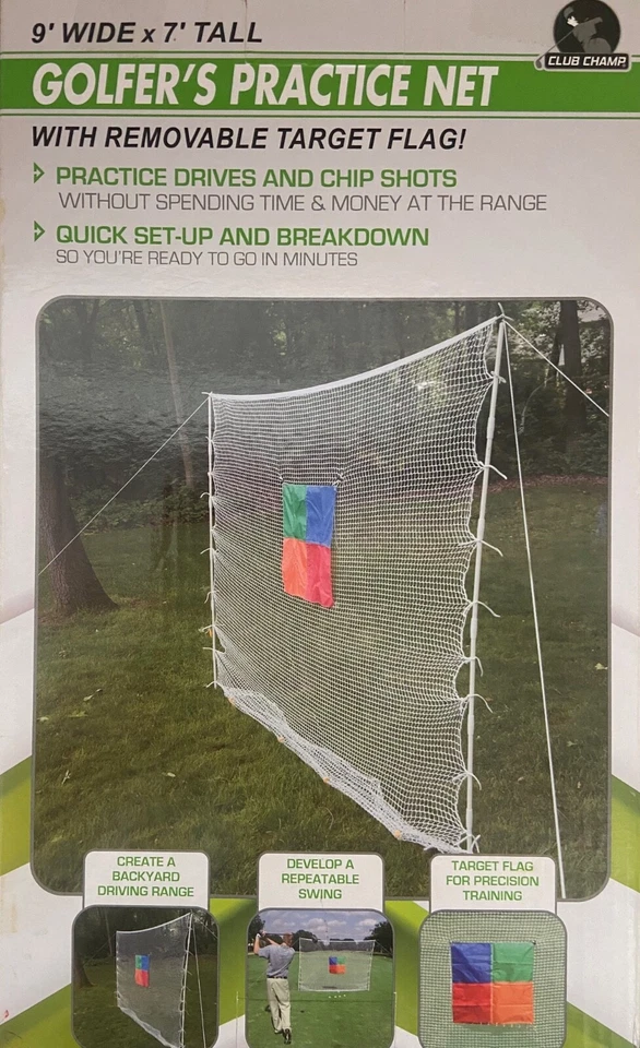 Red de práctica de golfistas con bandera objetivo, fácil configuración para un entrenamiento efectivo 9' x 7' Foto 2 de 4