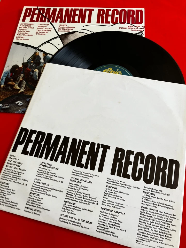 Permanent Record Soundtrack Vinyl Record The Stranglers Lou Reed The Godfathers - Image 3 of 4