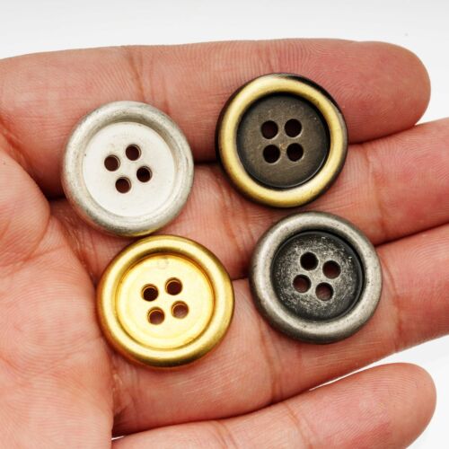 5pcs Vintage Metal Sewing Button, Distressed Finish, Antique Style for Crafts - Picture 4 of 8