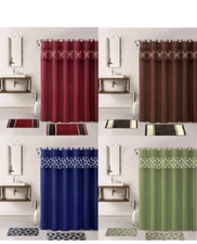 15PC BATHROOM SET 2 BATH MAT 1 SHOWER CURTAIN BUTTERFLY GEOMETRIC & MOSAIC STYLE