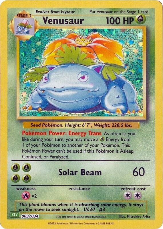 Venusaur  3/34 - Pokemon Trading Card Game Classic (CL)(Near Mint NM) FOIL