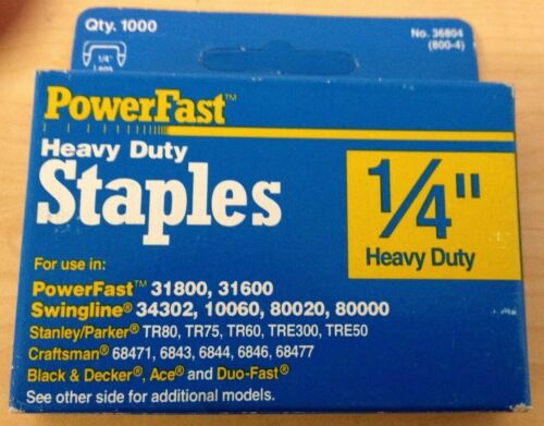 Powerfast 1/4'' Heavy Duty Staples 36804 (1000 Count Box)