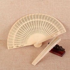 Folding sandalwood fan handmade wooden fan ancient style folding fan 2pc