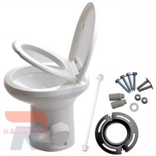 20" RV Camper Toilet Gravity Flush Toilet Foot Pedal Home Caravan Travel Camping