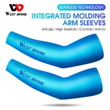 WEST BIKING Ice Silk Cycling Basketball Arm Sleeves Seamless Arm Warmer a Pair